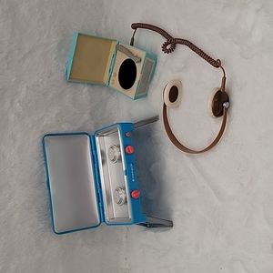 American Girl Accessories Camping Grill and Record Player and Headphones